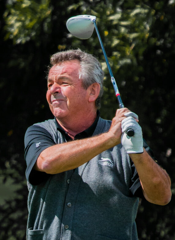 Tony Jacklin teeing off